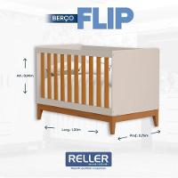 Quarto De Bebê Flip Guarda Roupa 4 Portas E Cômoda Gaveteiro Areia Acetinado Savana - Reller - 5