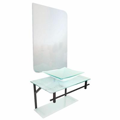 Lavatório Rubi Mármore 48x35cm Com Espelho Branco - 0174 - Dulluc