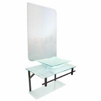 Lavatório Rubi Mármore 48x35cm Com Espelho Branco - 0174 - Dulluc - 1