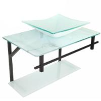 Lavatório Rubi Mármore 48x35cm Com Espelho Branco - 0174 - Dulluc - 2