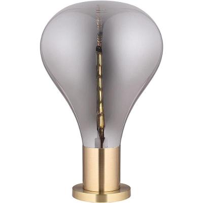 Luz Luminária De Mesa 53X40X40Cm Vidro Cinza