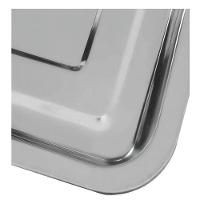 Bandeja Retangular Em Aço Inox 40x30cm Rasa Para Café, Saladas E Porções – Elegância E Resistência Profissional - 5