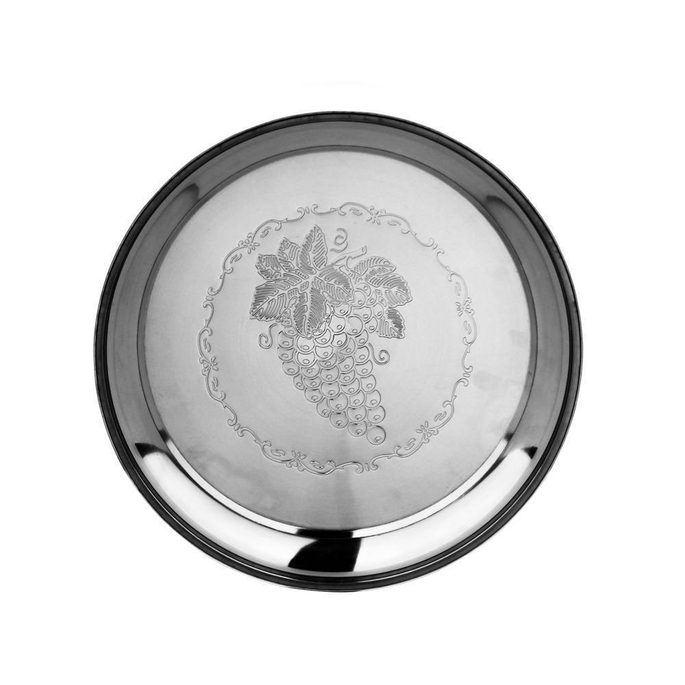 Bandeja Garçom Inox Redonda 34cm – Elegância, Resistência E Praticidade Profissional - 1
