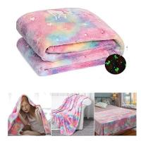 Manta Mágica Infantil Que Brilha No Escuro – Unicórnio E Estrelas, Macia E Aconchegante – 1,5m X 1,2m - 1