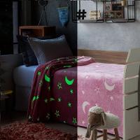 Manta Mágica Infantil Que Brilha No Escuro – Unicórnio E Estrelas, Macia E Aconchegante – 1,5m X 1,2m