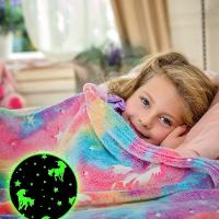 Manta Mágica Infantil Que Brilha No Escuro – Unicórnio E Estrelas, Macia E Aconchegante – 1,5m X 1,2m - 5