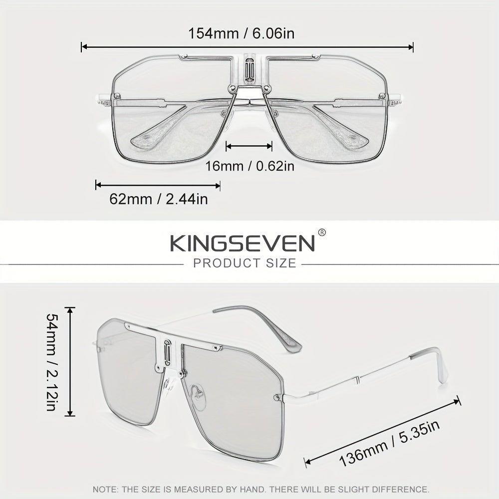 Óculos Premium Em Liga Estiloso , Armação Dourada Com Lentes Uv 400 Azul - 2