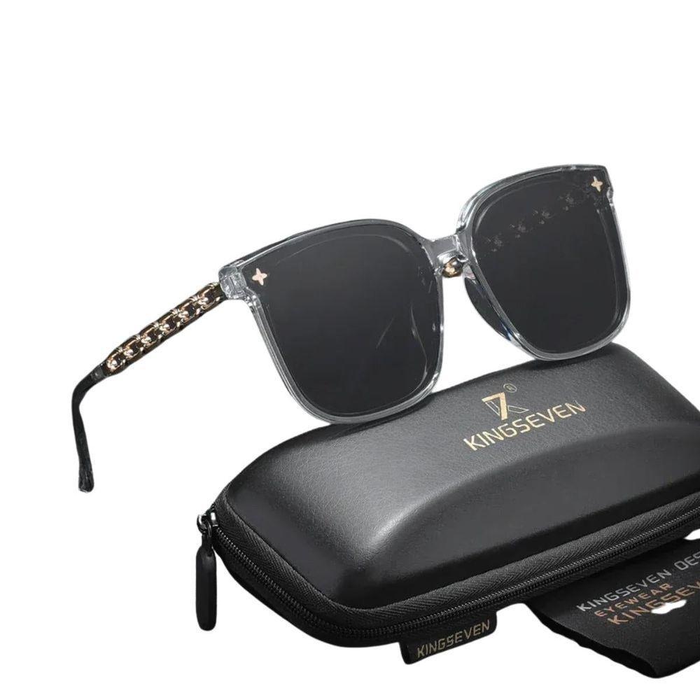 Óculos De Sol De Armação Grande Olho De Gato Condução 2302 Uv400 Cinza - 1