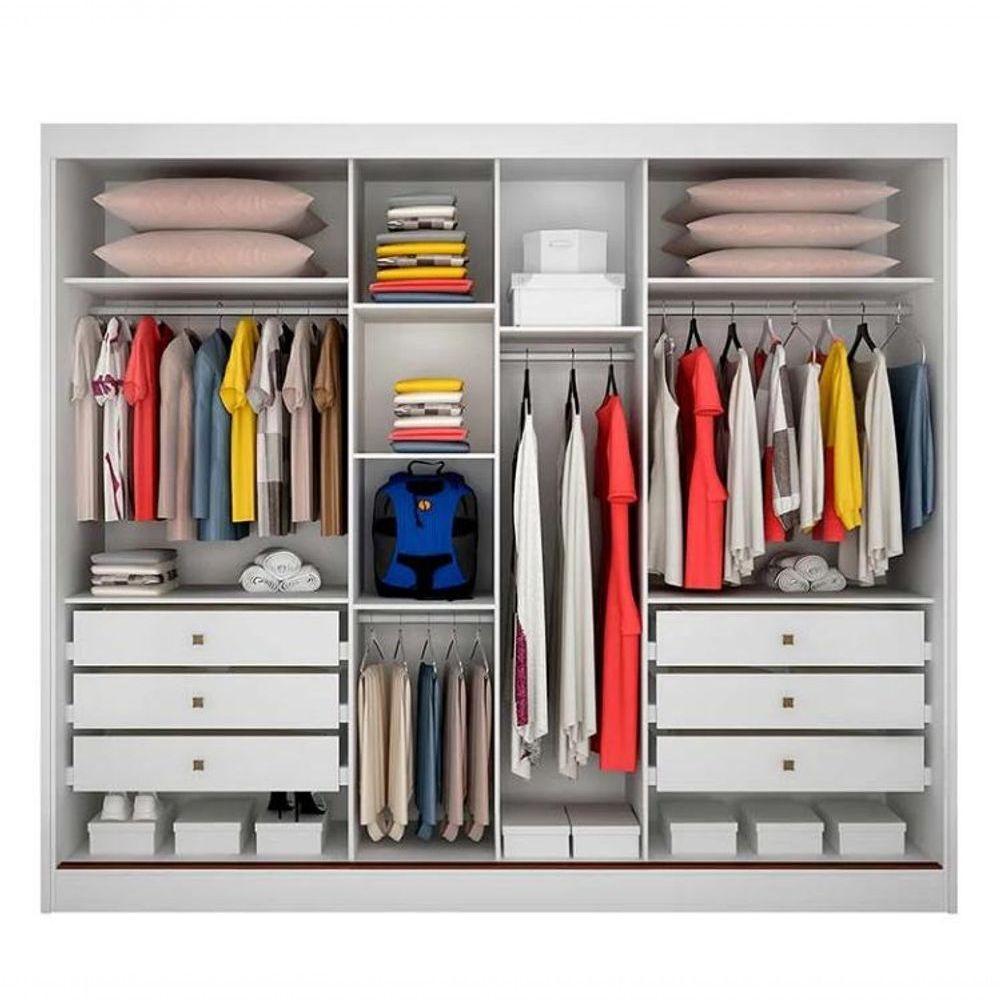 Guarda Roupa Sollo Com Espelho 3 Pts Novo Horizonte - 3