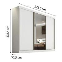 Guarda Roupa Sollo Com Espelho 3 Pts Novo Horizonte - 4