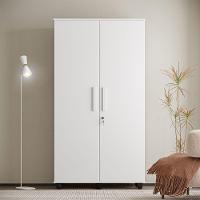 Guarda Roupa Solteiro Multiuso Sem Gaveta Reforçado Ouro Fechadura Com Chave Branco - 1