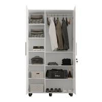 Guarda Roupa Solteiro Multiuso Sem Gaveta Reforçado Ouro Fechadura Com Chave Branco - 6