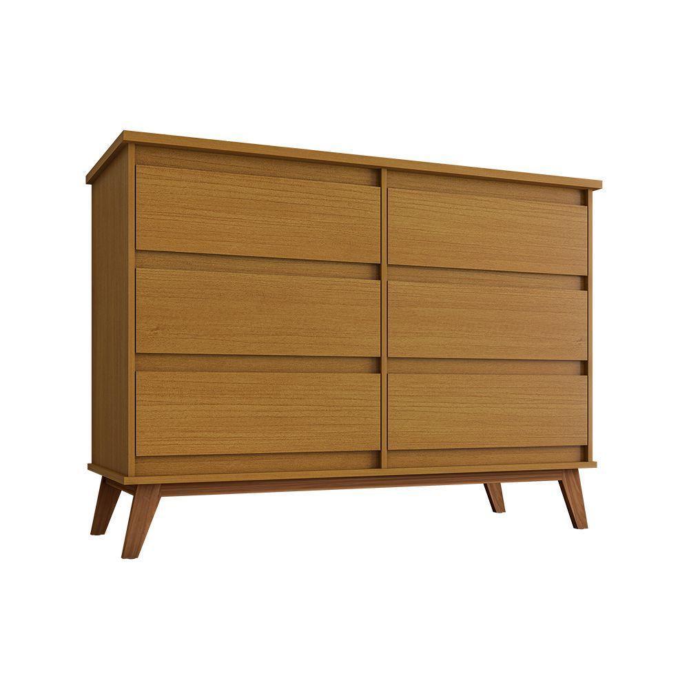 Cômoda Para Quarto Luxo Londres Com 6 Gavetas - Nature - 2