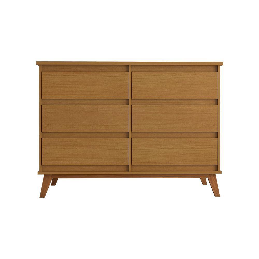 Cômoda Para Quarto Luxo Londres Com 6 Gavetas - Nature - 3