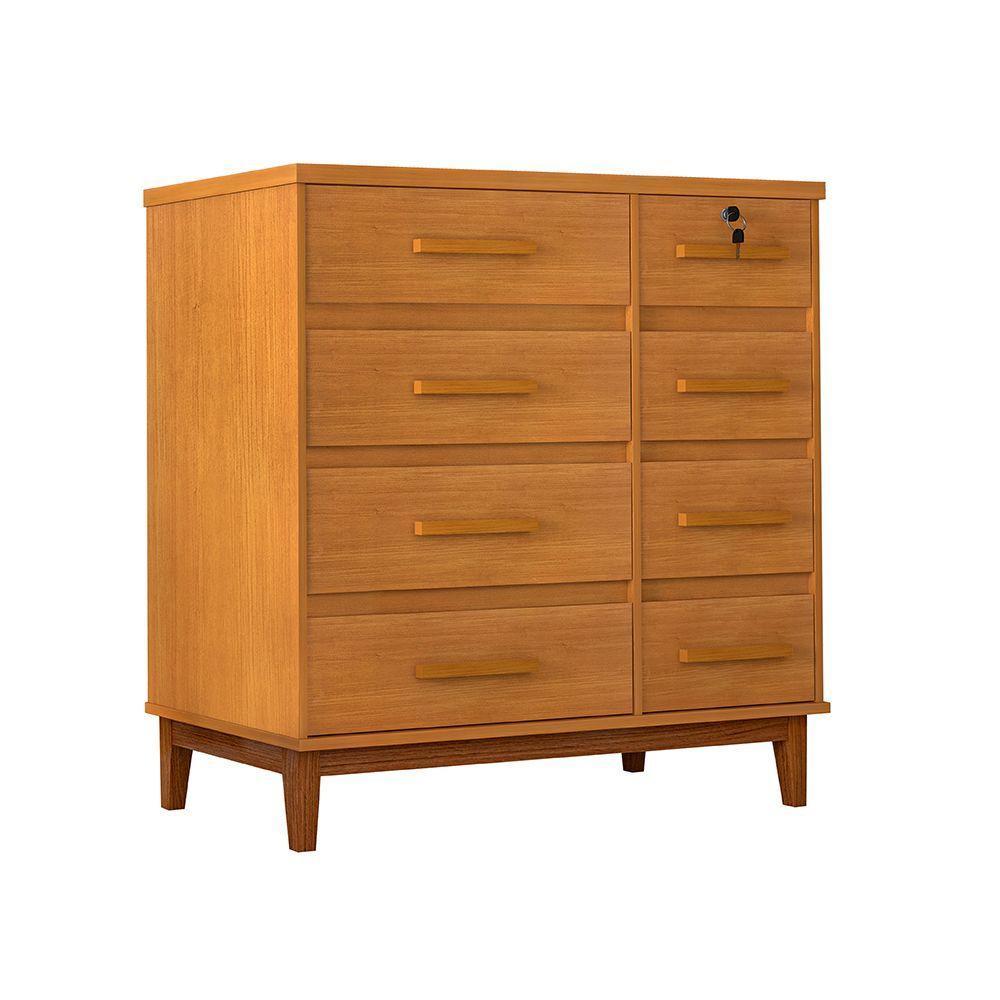 Cômoda Para Quarto Reforçada 8 Gavetas Detroit Nature - 2