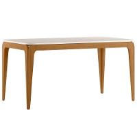 Mesa De Jantar Para 6 Lugares 1,60m Tampo Mdf Com Vidro Aurea Ypê/off White - New Ceval - 1