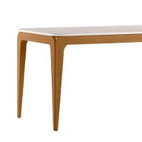 Mesa De Jantar Para 6 Lugares 1,60m Tampo Mdf Com Vidro Aurea Ypê/off White - New Ceval - 2