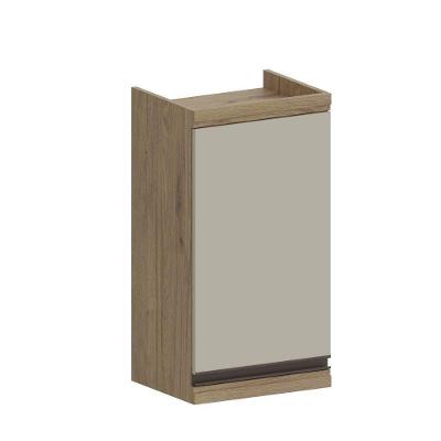 Armário Aéreo De Madeira 1 Porta Areia Moderna Bertolini Areia/carvalho