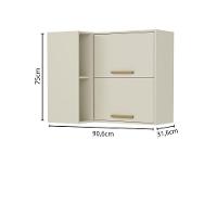 Armário Aéreo De Canto 2 Portas Arenas Bossa Nova Bertolini Areia - 2