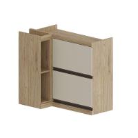 Armário Aéreo De Canto 2ptas 2nichos Areia Moderna Bertolini Areia/carvalho - 1