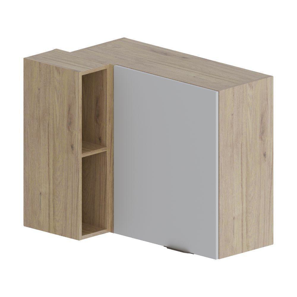 Armário Aéreo De Canto 1porta 2nichos Areia Urbana Bertolini Areia/carvalho - 1
