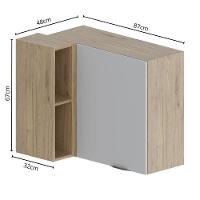 Armário Aéreo De Canto 1porta 2nichos Areia Urbana Bertolini Areia/carvalho - 2