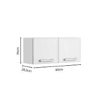 Armário Aéreo De Aço Com 2 Portas Branco Gourmet Bertolini Branco - 2
