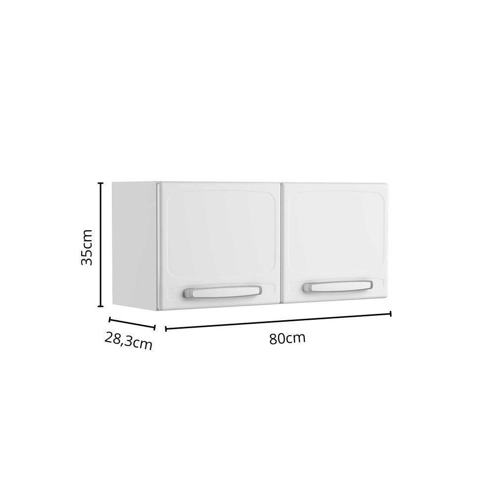 Armário Aéreo De Aço Com 2 Portas Branco Evidence Bertolini Branco - 2