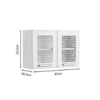 Armário Aéreo De Aço 2 Portas Vidro Branco Gourmet Bertolini Branco - 2