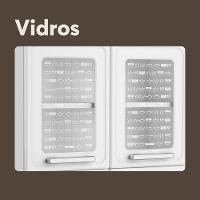 Armário Aéreo De Aço 2 Portas Vidro Branco Gourmet Bertolini Branco