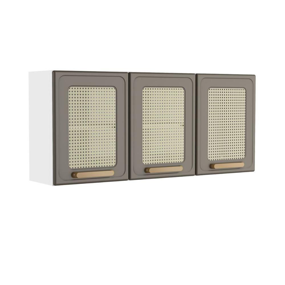 Armário Aéreo Cozinha Em Aço 120cm 3 Ptas Essência Bertolini Pecan/natural - 1