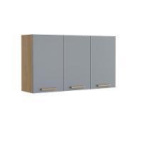 Armário Aéreo Com 3 Portas Grey Sky Axé Bertolini Cinza/carvalho - 1