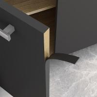 Armário Aéreo Com 3 Portas Grafite Samba Bertolini Grafite/carvalho - 3