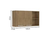 Armário Aéreo Com 3 Portas E 2 Nichos Dakar Samba Bertolini Carvalho - 2