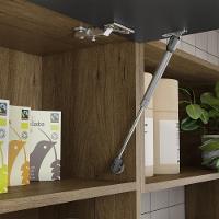 Armário Aéreo Com 1 Porta E 2 Nichos Grafite Samba Bertolini Grafite/carvalho - 3