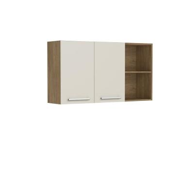 Armário Aéreo Com 3 Portas 2 Nichos Branco ártico Bertolini Branco/carvalho