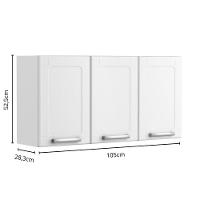 Armário Aéreo Alto De Aço 3 Portas Branco Múltipla Bertolini Branco - 2