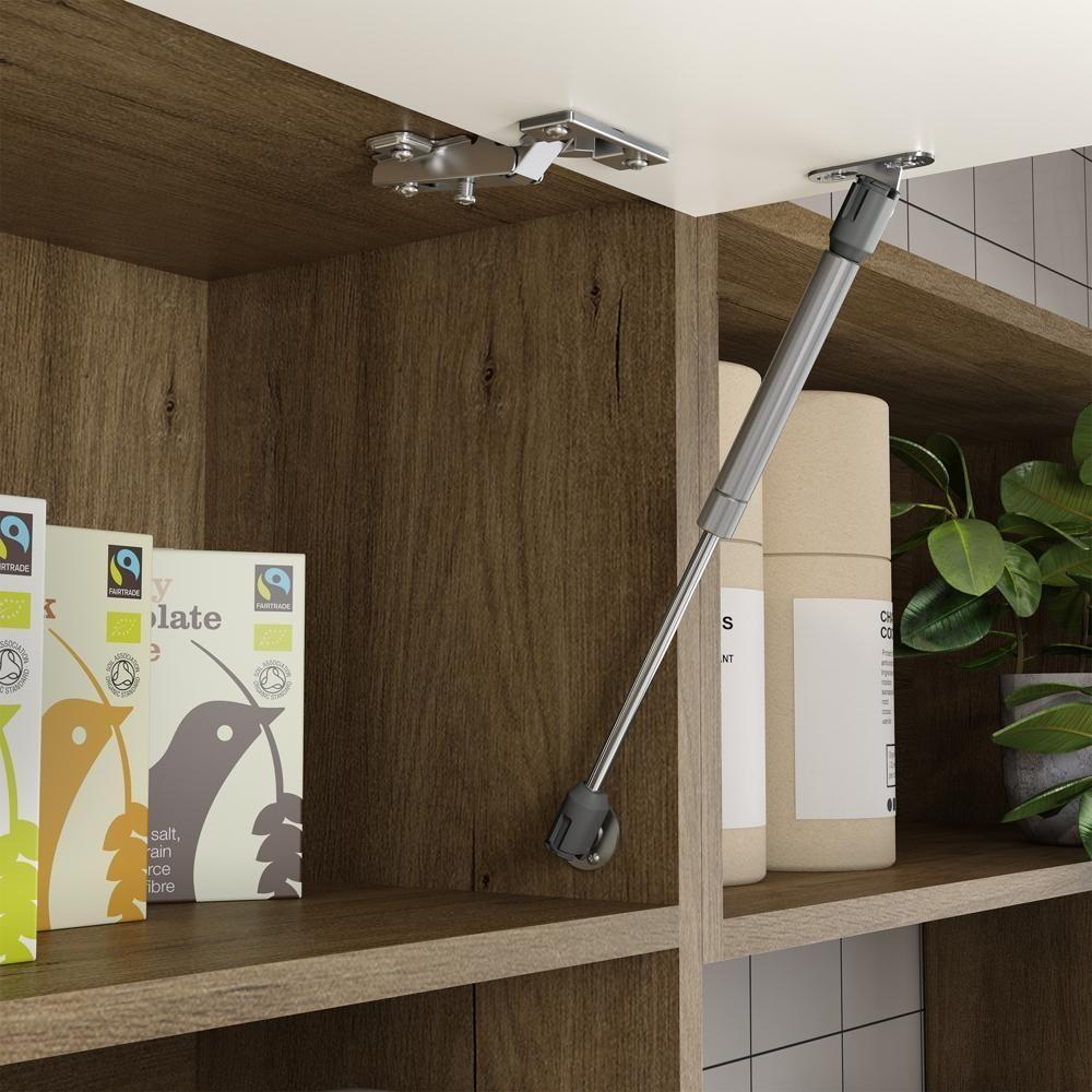 Armário Aéreo Com 1 Porta E 2 Nichos Branco ártico Bertolini Branco/carvalho - 3