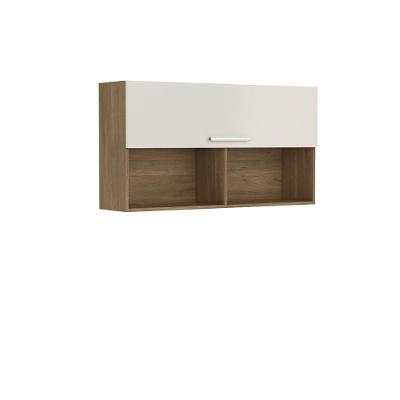 Armário Aéreo Com 1 Porta E 2 Nichos Branco ártico Bertolini Branco/carvalho