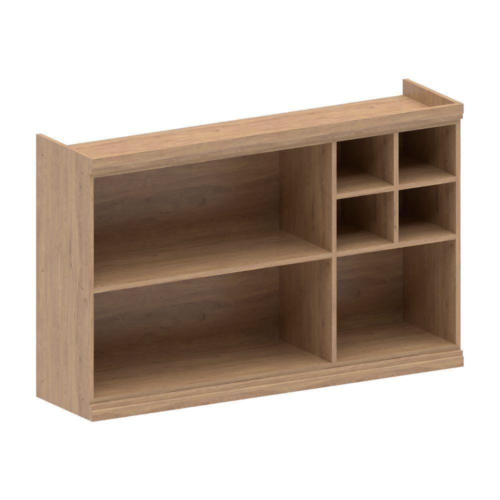 Armário Aéreo 2portas Basc 5nichos Grafite Moderna Bertolini Grafite/carvalho - 3