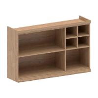 Armário Aéreo 2portas Basc 5nichos Grafite Moderna Bertolini Grafite/carvalho - 3