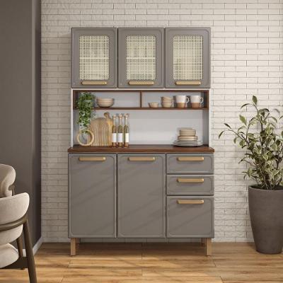 Kit Cozinha Em Aço 6 Portas 2 Gavetas Essência Bertolini Pecan/natural