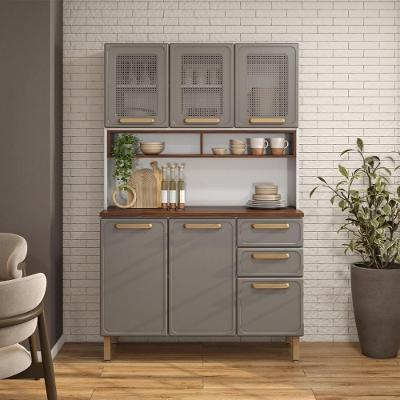 Kit Cozinha Em Aço 6 Portas 2 Gavetas Essência Bertolini - Pecan Pecan