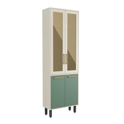Cristaleira Com 4 Portas 2 De Vidro Verde Bellagio Bertolini Areia/verde