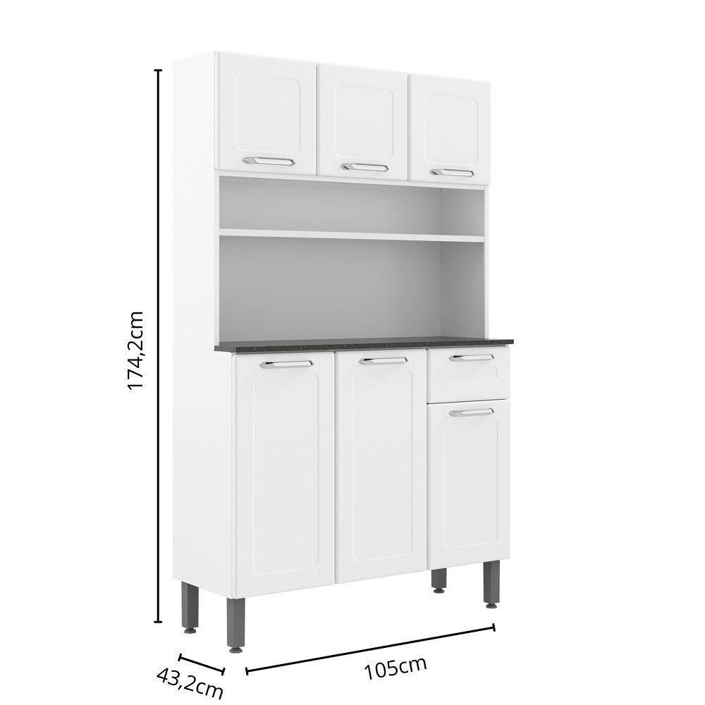 Cozinha De Aço Compacta 6 Portas 1 Gaveta Branco Bertolini Branco - 2