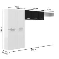 Cozinha Completa Compacta Aço Preto Branco D Maria Bertolini Branco/preto - 2