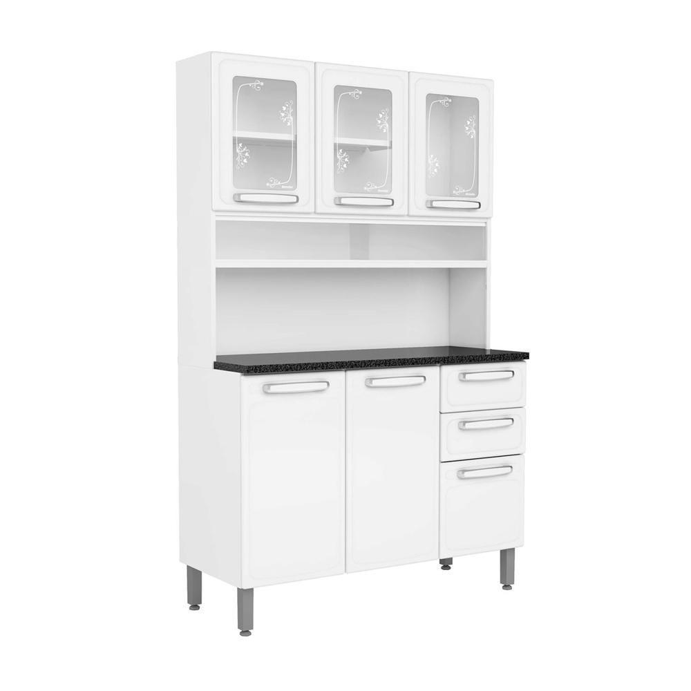 Cozinha Compacta Aço 6 Portas 2 Vid 2 Gav Branco Bertolini Branco - 2