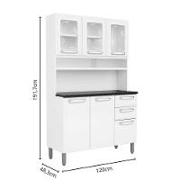 Cozinha Compacta Aço 6 Portas 2 Vid 2 Gav Branco Bertolini Branco - 3