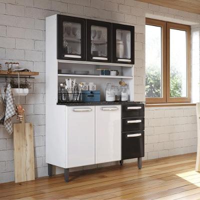 Cozinha Compacta 6 Ptas 2vid 2gav Pto Bco Evidence Bertolini Preto/branco