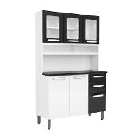 Cozinha Compacta 6 Ptas 2vid 2gav Pto Bco Evidence Bertolini Preto/branco - 2